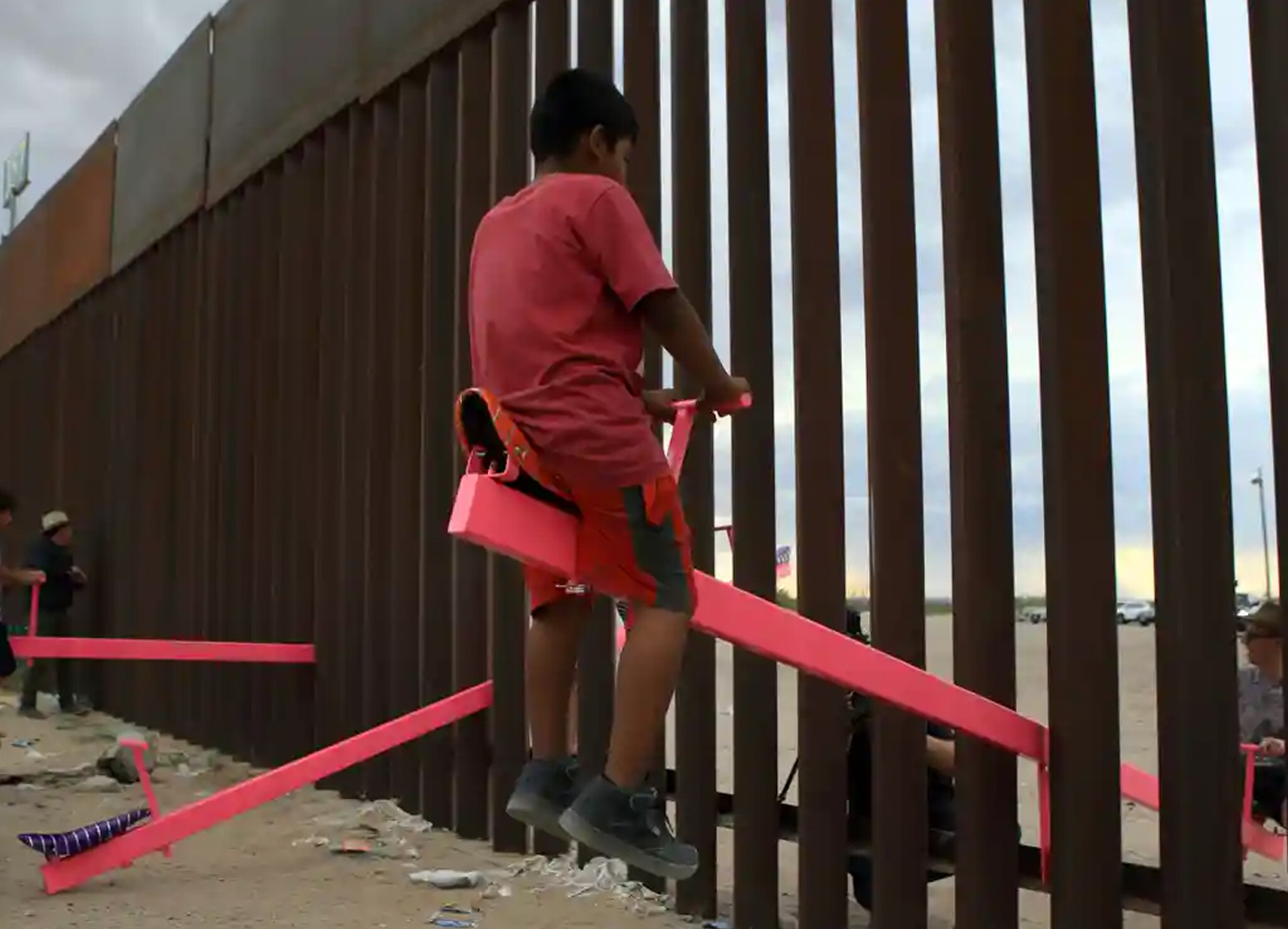 Pink seesaws across us mexico border named design of the year 2020