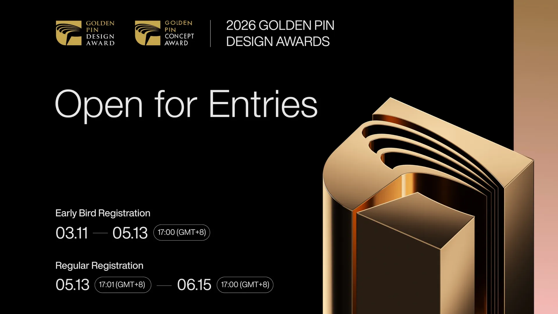 2026 Golden Pin Design Awards: Global Call for Entries Now Open