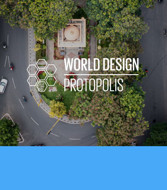 World Design Protopolis with city of Bengaluru in the background